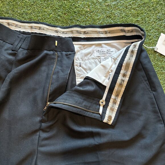 New Victor Scot Black Golf Shorts Men’s 38 Pleated Microfiber Golfsmith NWT - Picture 9 of 11